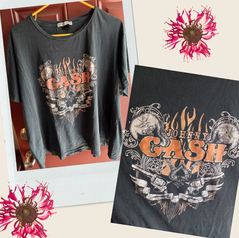Johnny Cash cropped boxy tee